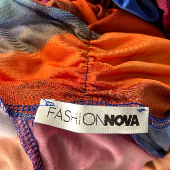 Mindful Color Ruched Midi Dress - Fuchsia/Combo - Picture 3 of 6